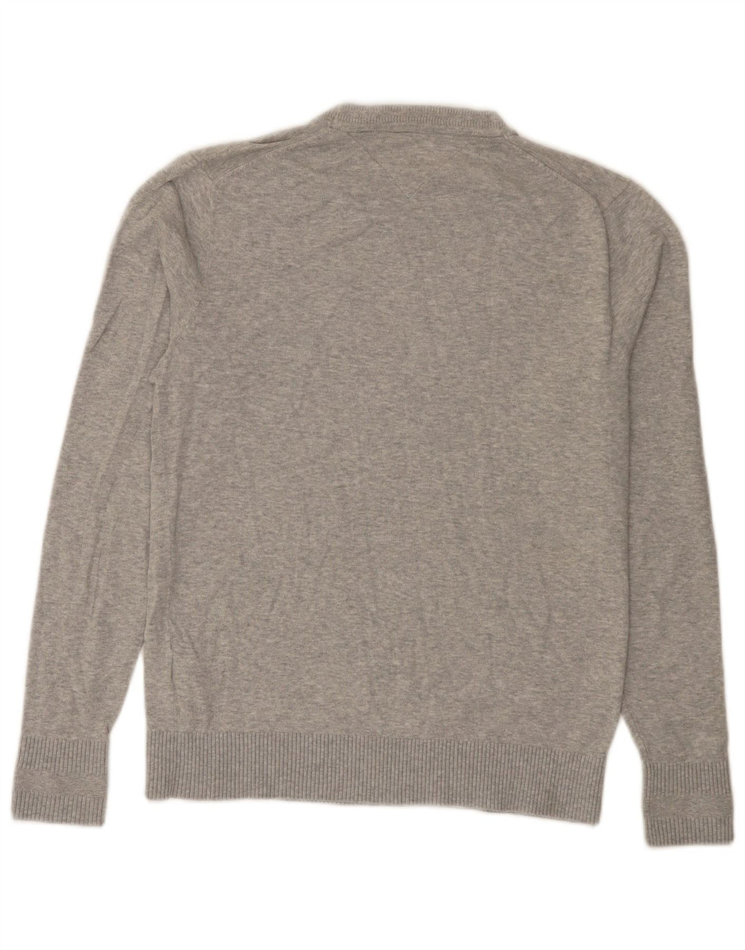 Suéter masculino Tommy Hilfiger regular fit com gola redonda, pequeno algodão cinza