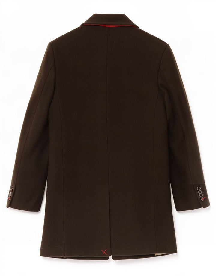 Sobretudo masculino vintage UK 40 grande lã marrom