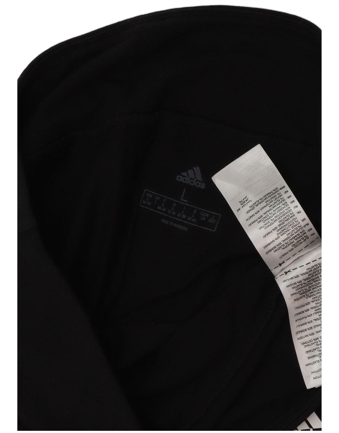 ADIDAS Womens Graphic Leggings UK 16/18 Grande Algodão Preto