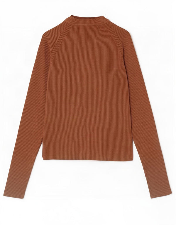 Suéter feminino Zara com gola redonda e gola redonda Reino Unido 12 viscose bege médio