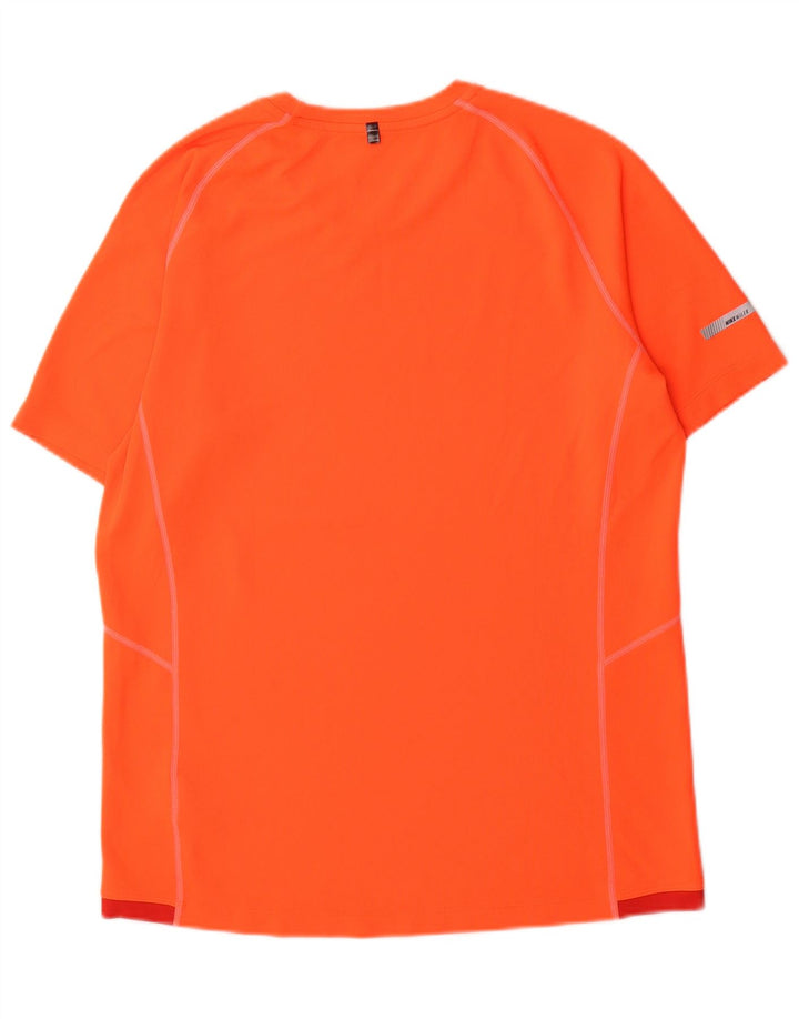Camiseta masculina Nike Dri Fit Top médio laranja colorblock poliéster
