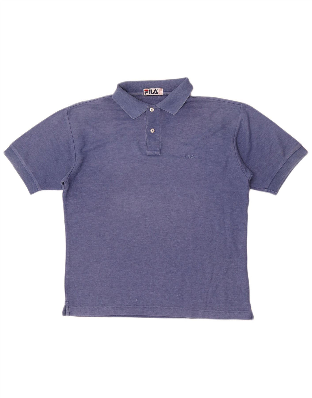 Camisa polo masculina Fila pequena azul algodão
