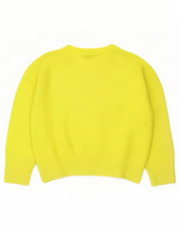 Zara Suéter feminino manga 3/4 com gola canoa Reino Unido 14 médio amarelo
