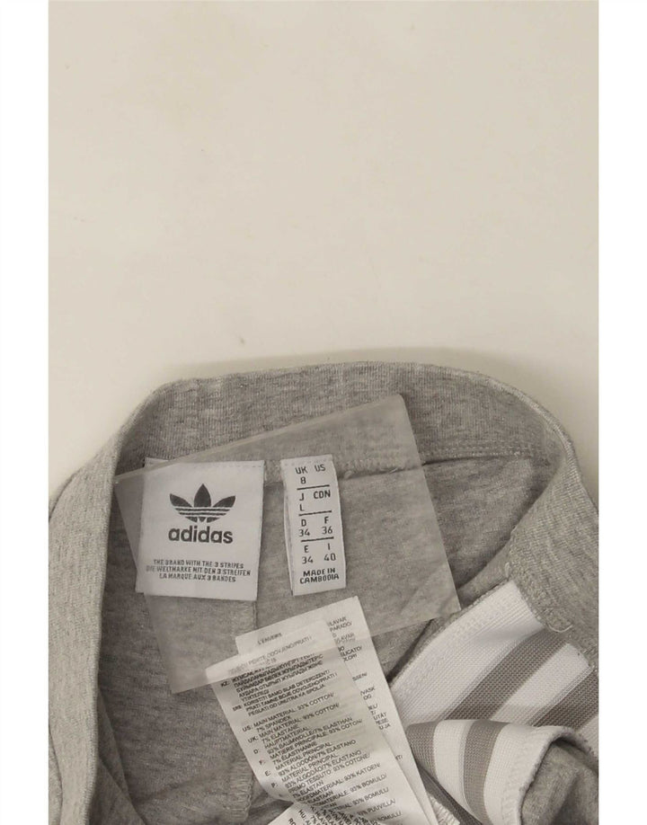 Leggings Adidas Femininas Gráficas UK 8 Pequenas Cinza Algodão