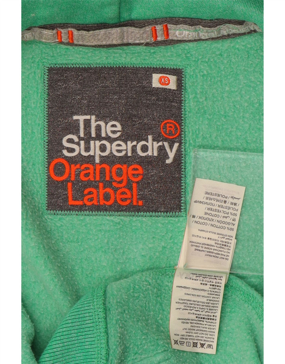 Suéter feminino com capuz e zíper SUPERDRY UK 6 XS algodão verde