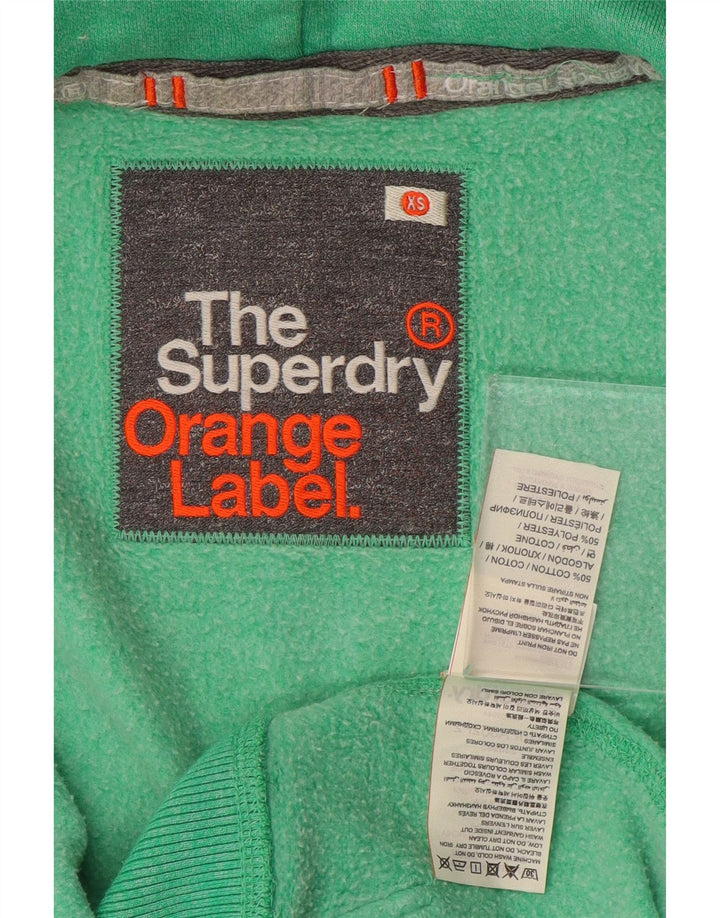 Suéter feminino com capuz e zíper SUPERDRY UK 6 XS algodão verde