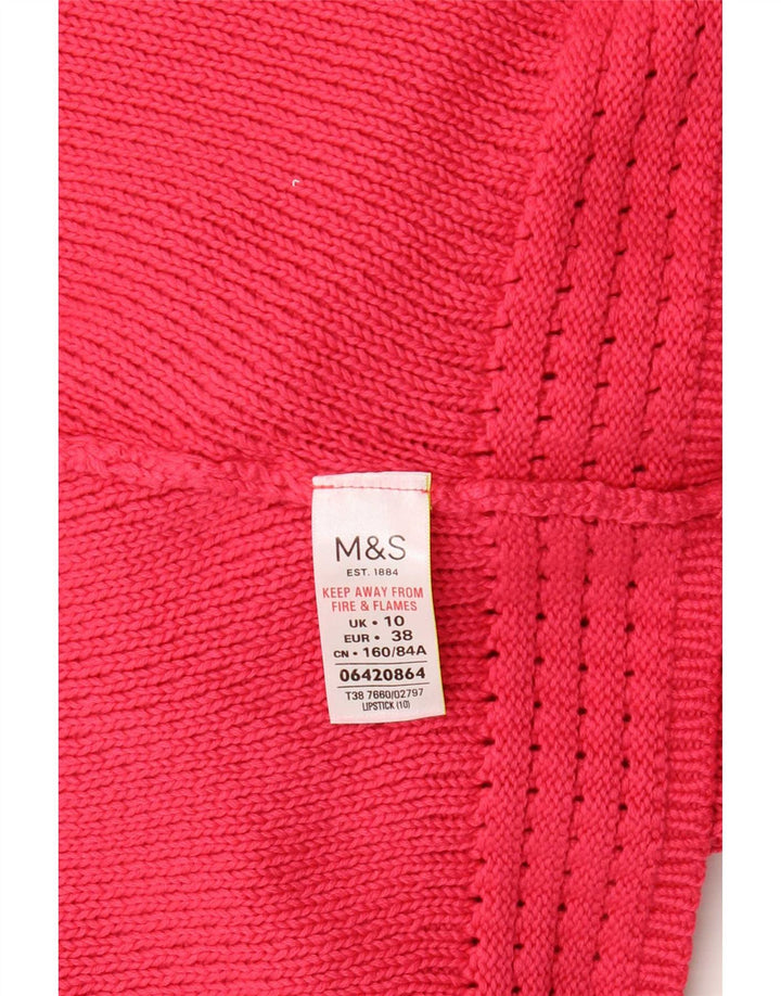 Suéter feminino Marks & Spencer com gola redonda, Reino Unido 10 pequeno rosa