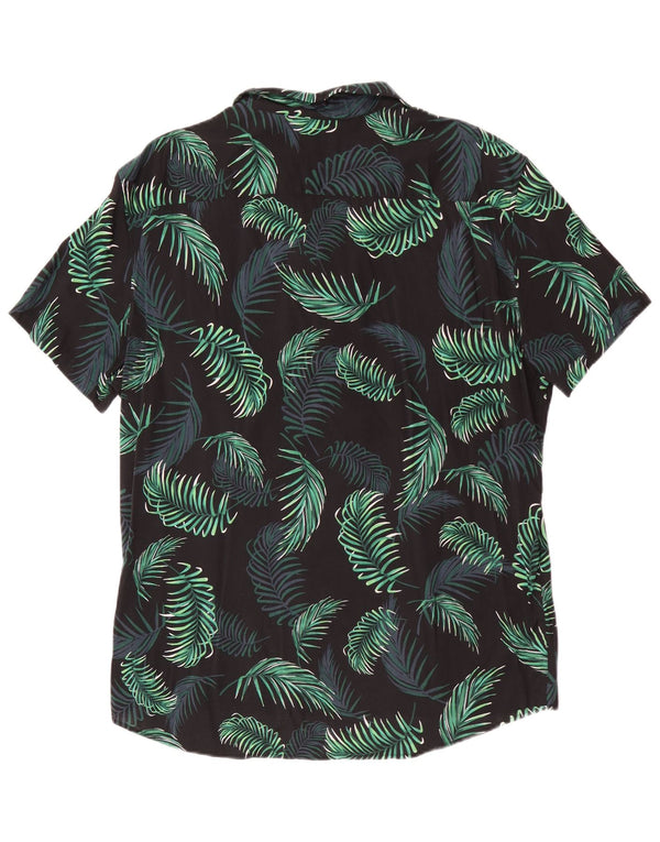 Camisa masculina de manga curta Slim Fit XL verde floral havaiana Jack Wills