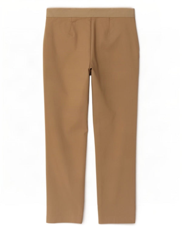 Calças cortadas femininas Marks & Spencer UK 12 médio W30 L23 algodão bege