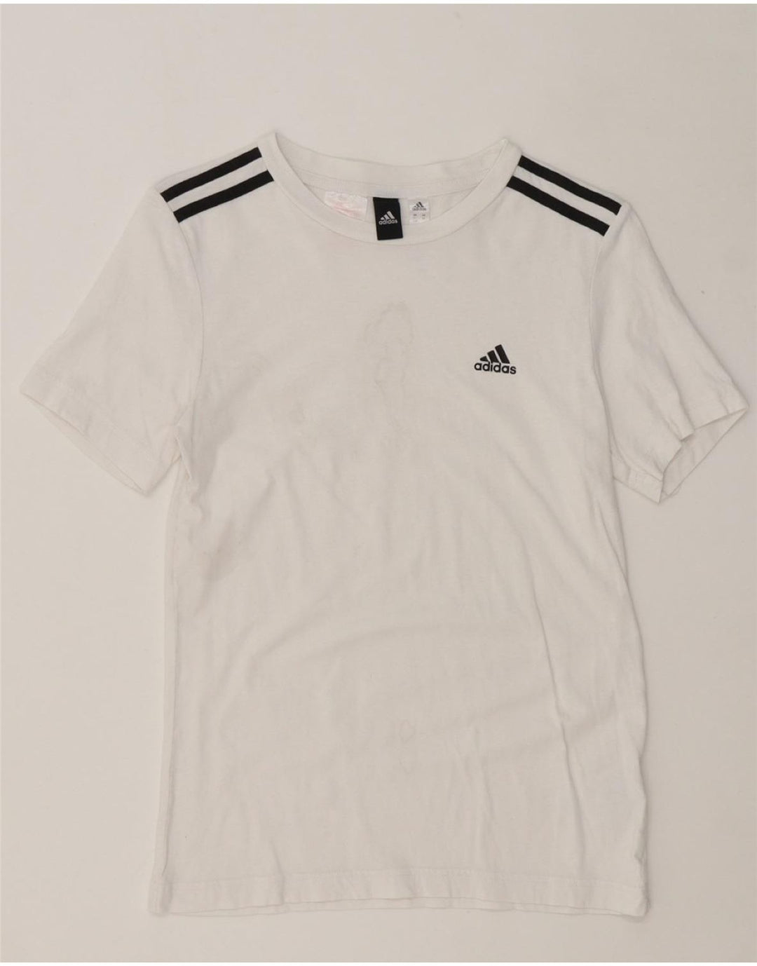 ADIDAS Girls T-Shirt Top 11-12 Years White Cotton Vintage Adidas and Second-Hand Adidas from Messina Hembry 