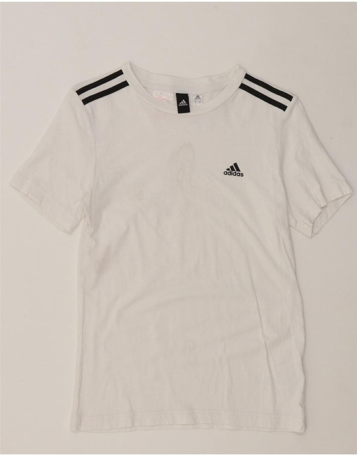 ADIDAS Girls T-Shirt Top 11-12 Years White Cotton Vintage Adidas and Second-Hand Adidas from Messina Hembry 
