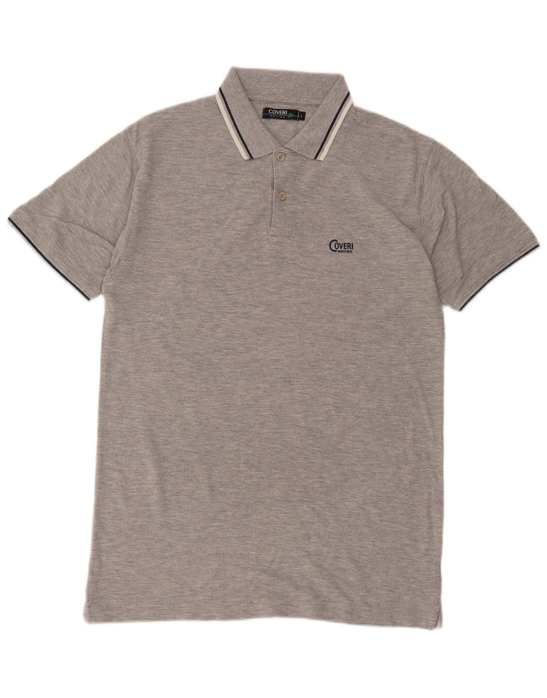 Camisa polo masculina Coveri grande algodão cinza