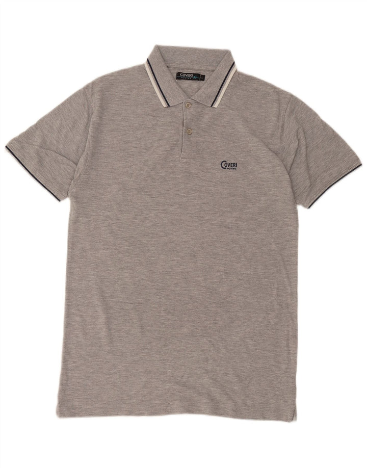 Camisa polo masculina Coveri grande algodão cinza