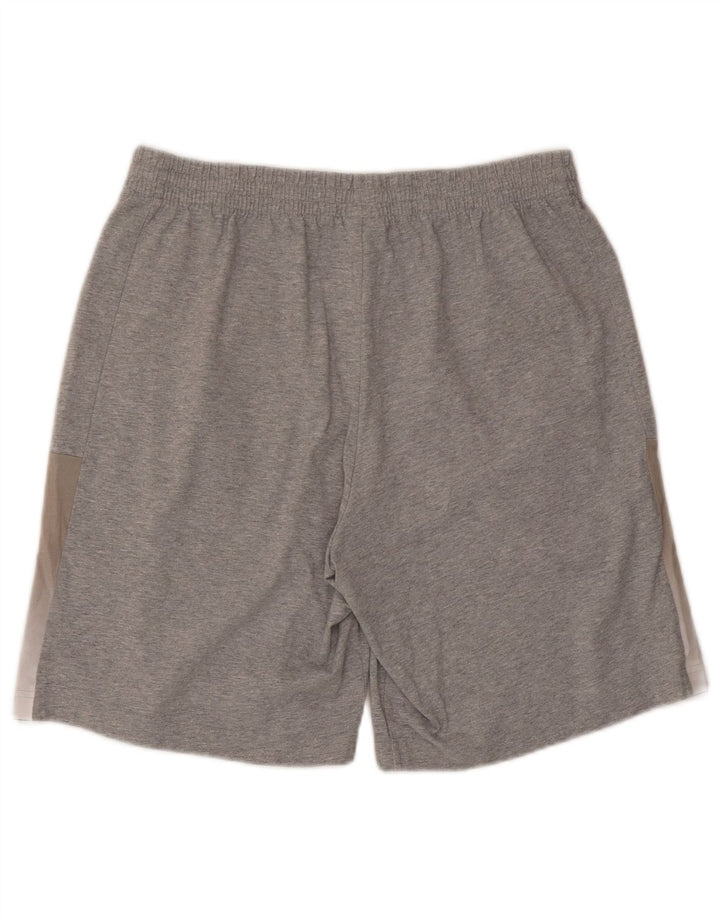 Shorts esportivos masculinos Adidas grande algodão colorblock cinza