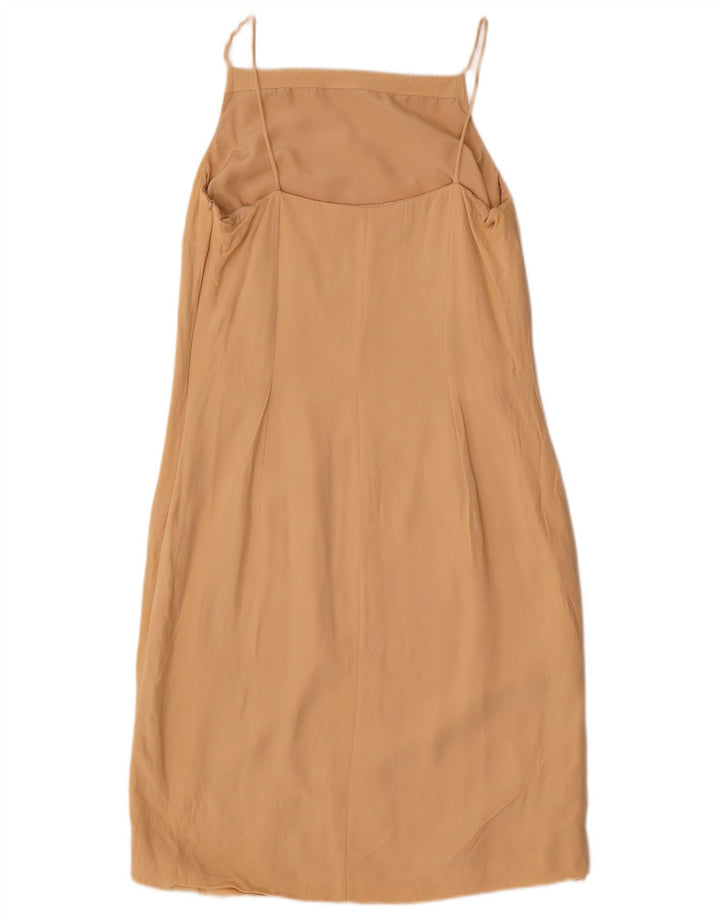 Vestido deslizante feminino Marella UK 12 viscose bege médio