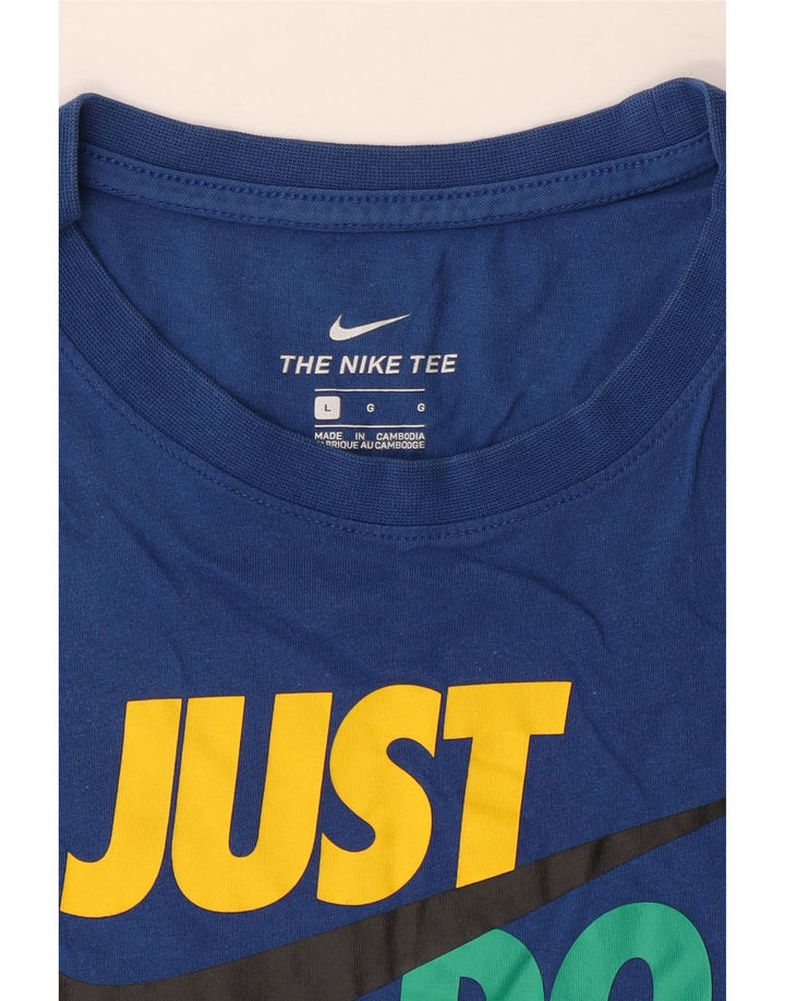 Camiseta gráfica masculina NIKE Top grande azul
