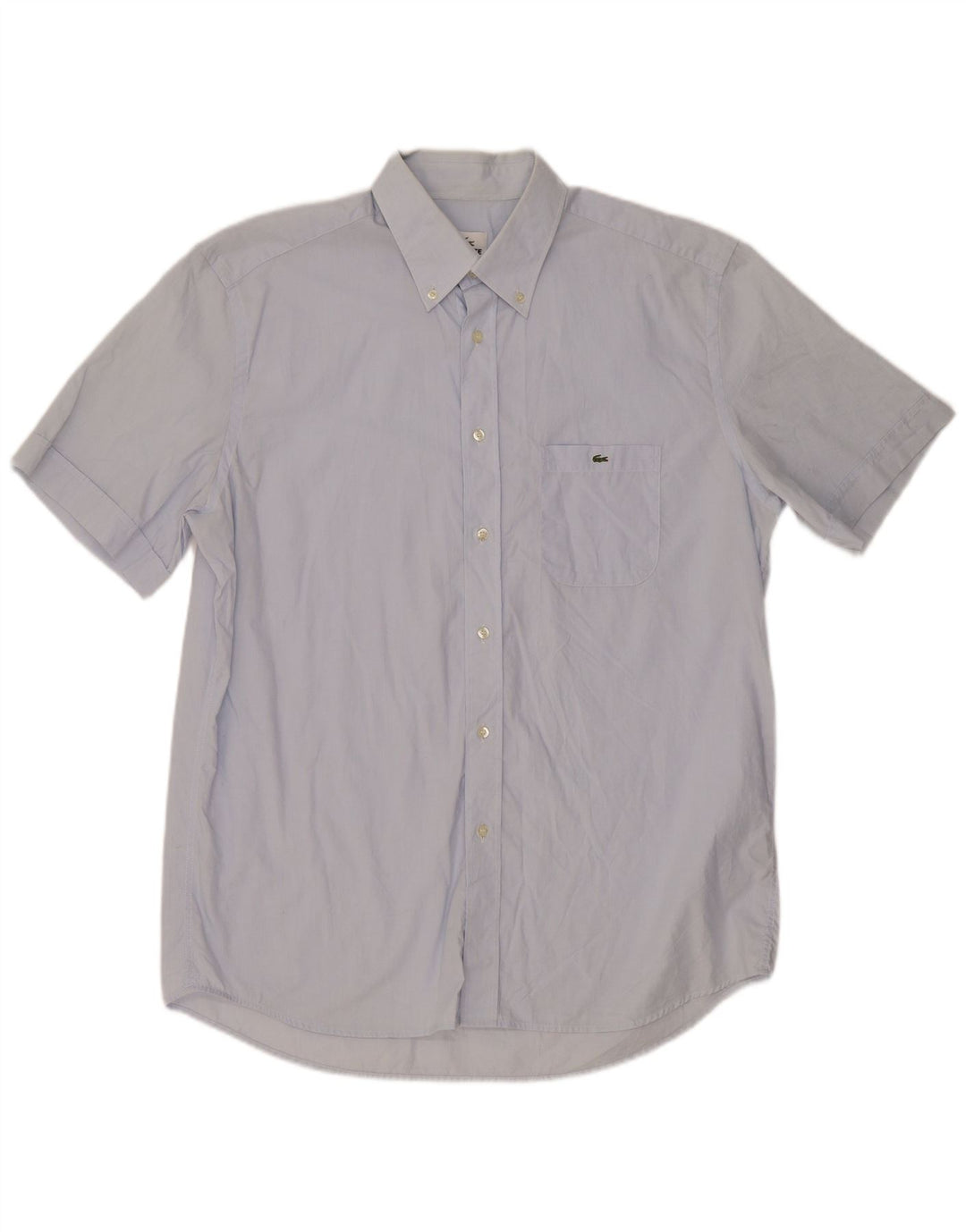 Lacoste camisa masculina de manga curta tamanho 43 grande azul algodão