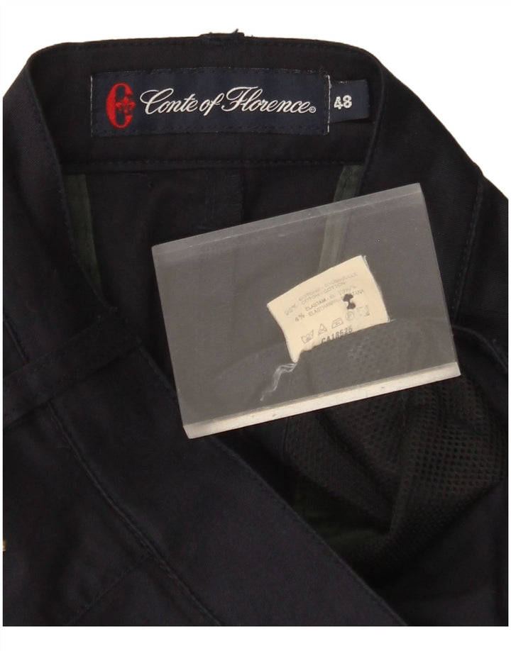 CONTE OF FLORENCE Calça masculina de terno IT 48 Médio W32 L33 Azul marinho