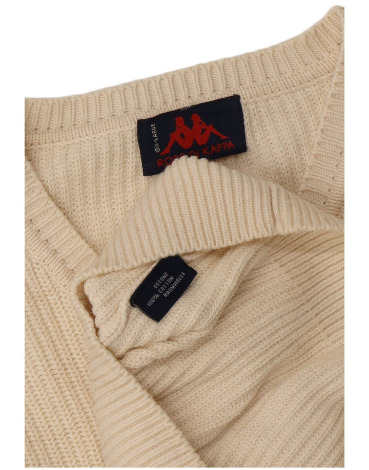 Suéter masculino KAPPA com decote em V XL algodão branco
