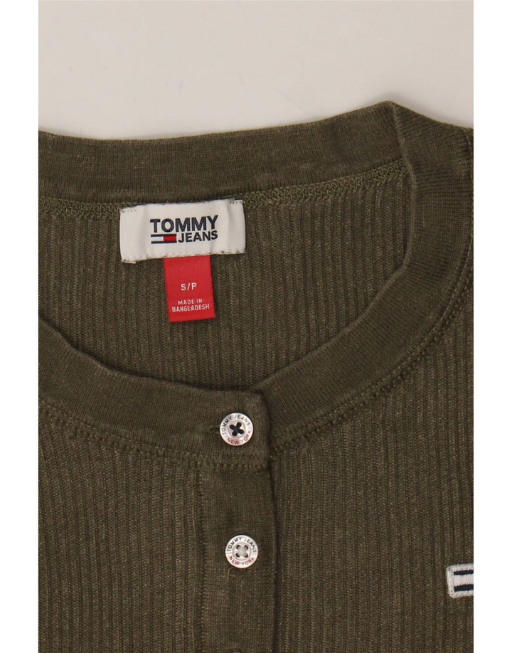 TOMMY HILFIGER Womens Crew Neck Jumper Sweater UK 10 Small Green Cotton Vintage Tommy Hilfiger and Second-Hand Tommy Hilfiger from Messina Hembry 