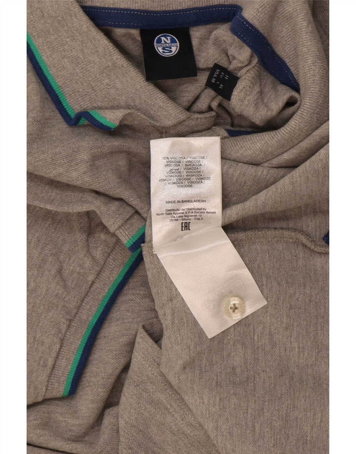 Camisa polo masculina North Sails viscose listrada cinza médio