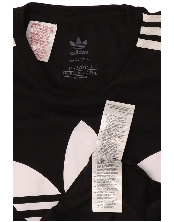 Vestido t-shirt estampado feminino ADIDAS 14-15 anos algodão preto