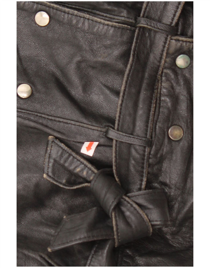 Jaqueta feminina de couro superdimensionada VINTAGE EU 42 couro preto grande