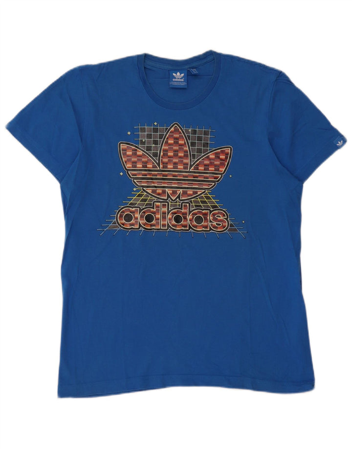 Camiseta Adidas Masculina Graphic Top Pequeno Algodão Azul