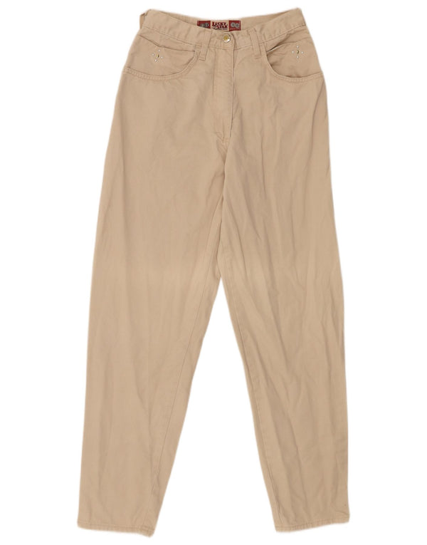 Calça casual feminina afunilada Lucky Star IT 38 XS W24 L30 algodão bege