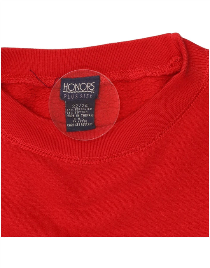 Suéter feminino Honors com estampa gráfica oversized UK 22/24 2XL vermelho