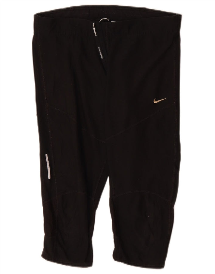 Calça de treino feminina Nike Dri Fit Capri UK 12 médio preto poliéster