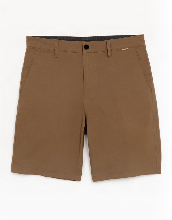 Hurley Mens Chino Shorts W30 Poliéster Bege Médio