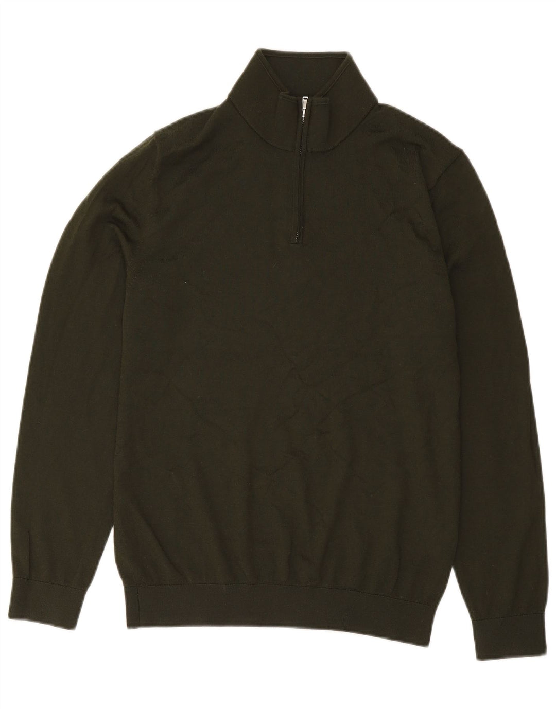 Suéter masculino Reiss com zíper e pescoço grande acrílico verde