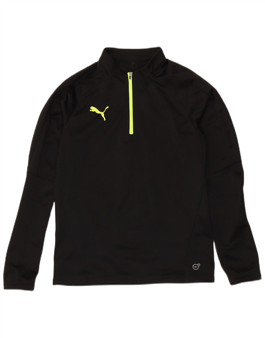 PUMA Mens Zip Neck Pullover Treino Top Pequeno Preto