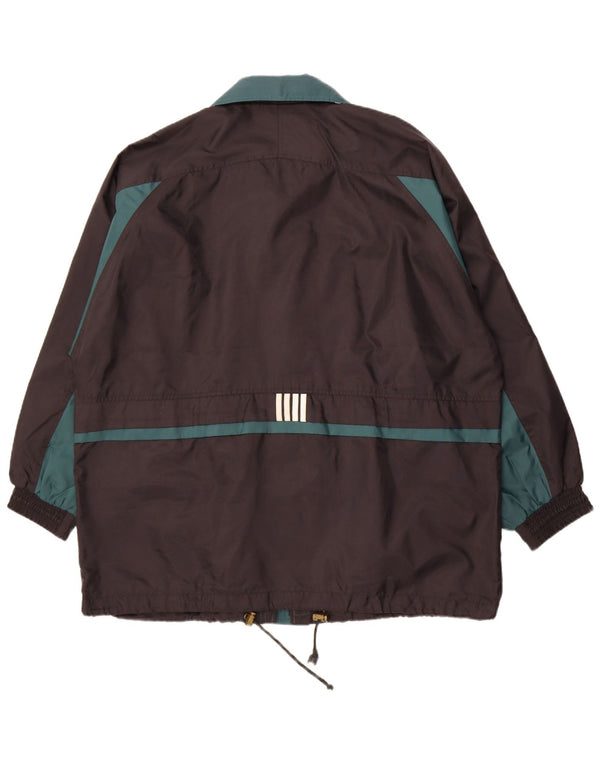 Jaqueta corta-vento masculina vintage UK 44 2XL preto Colourblock Nylon