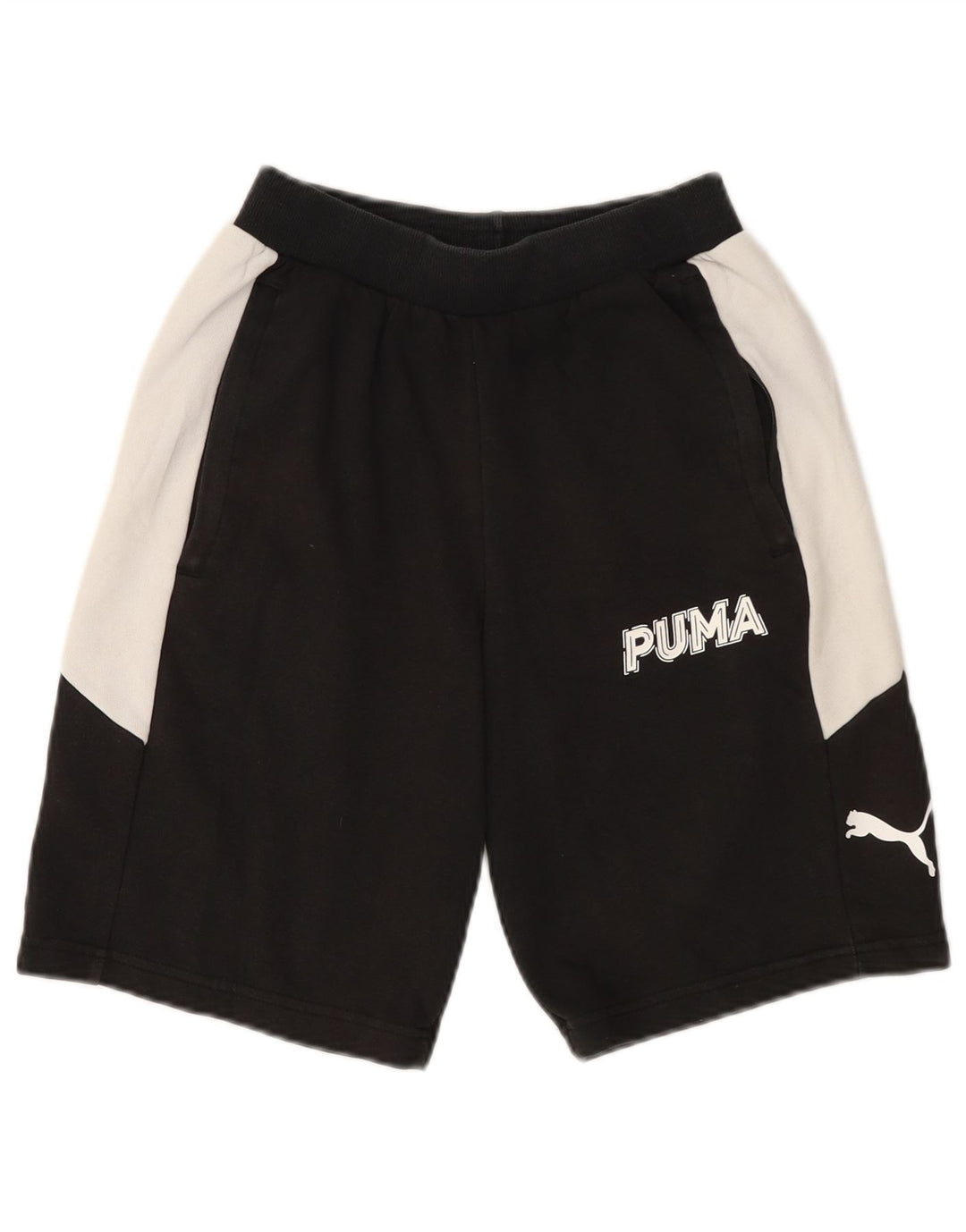 Puma Mens Sport Shorts Pequeno Algodão Colorblock Preto