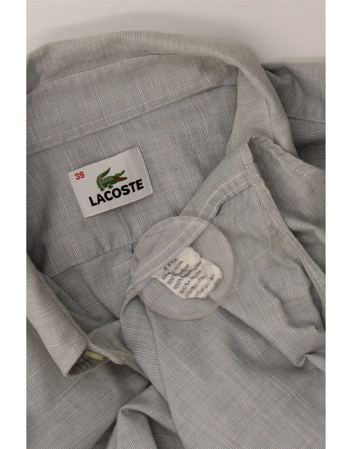 Camisa masculina Lacoste tamanho 39 algodão cinza médio