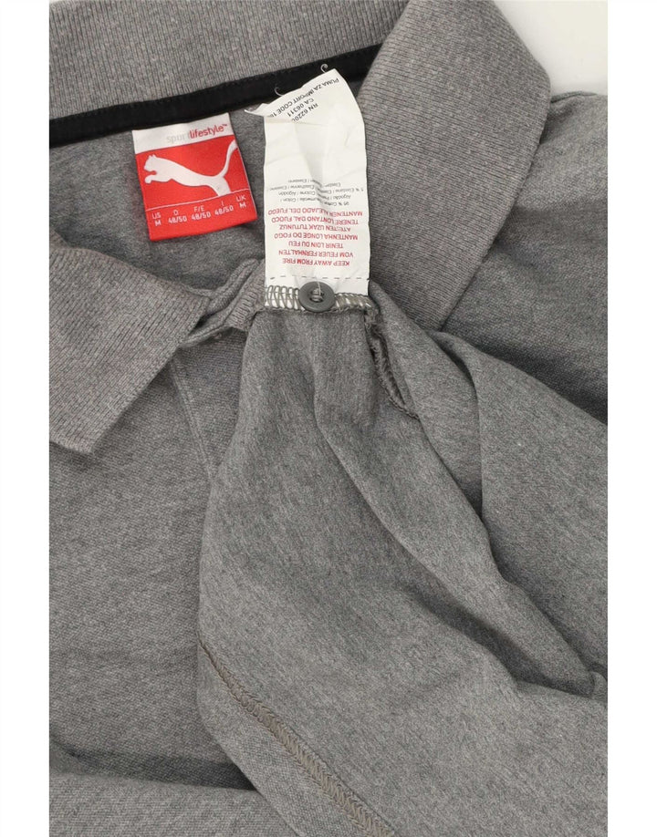 Camisa polo masculina Puma algodão cinza médio