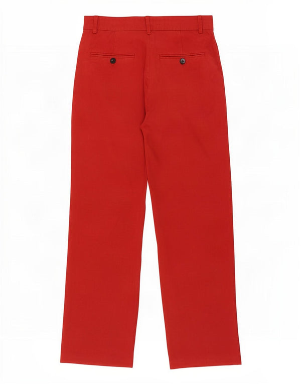Zara Calça feminina casual cintura alta solta fit XS W25 L28 vermelha
