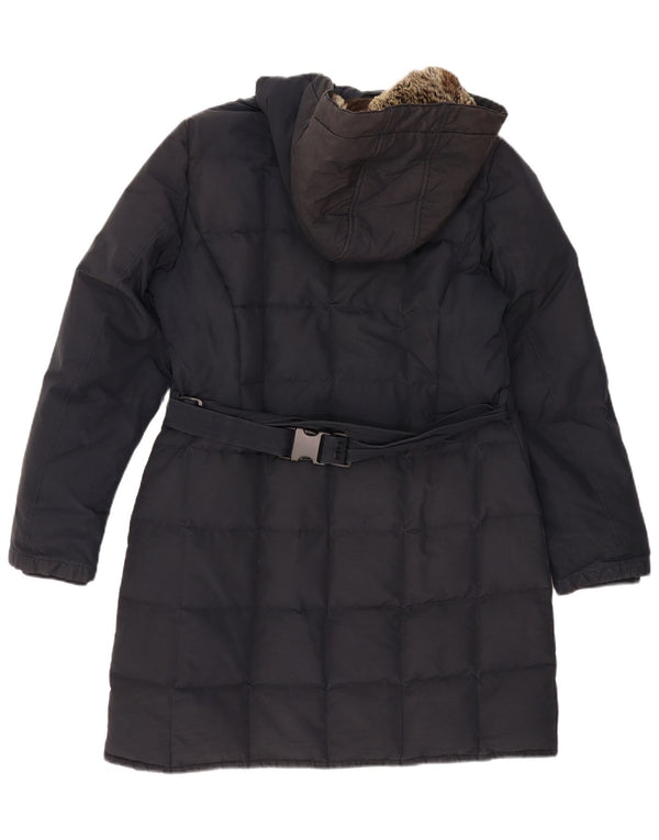 Casaco acolchoado com capuz feminino WOOLRICH UK 18 XL azul marinho poliéster