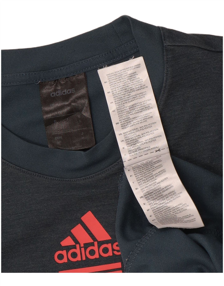 Adidas Mens Graphic T-Shirt Top Pequeno Poliéster Azul Marinho