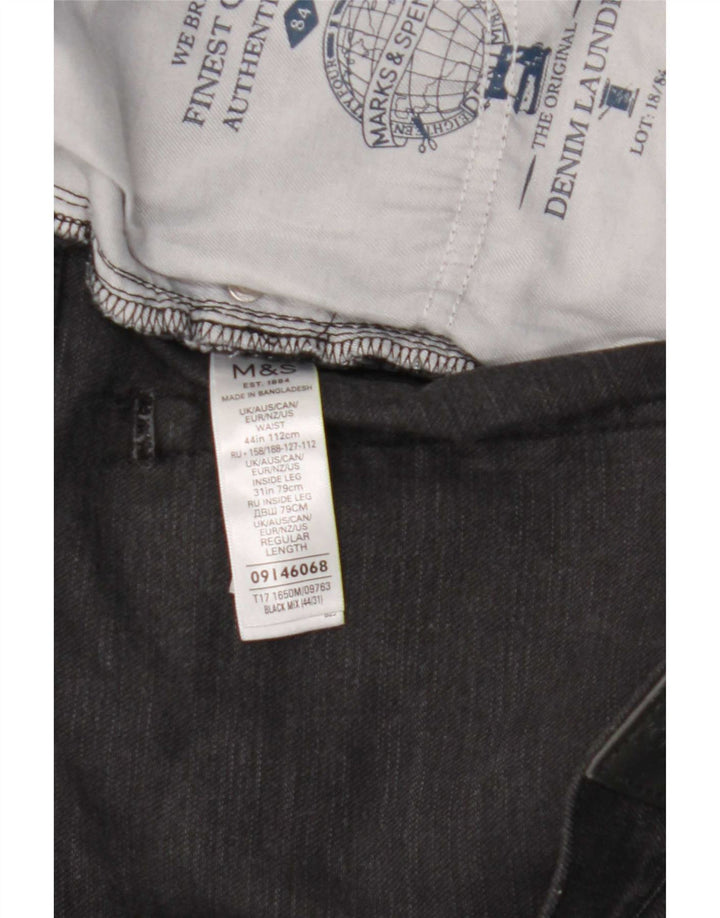 Jeans retos masculinos Marks & Spencer W44 L31 algodão preto