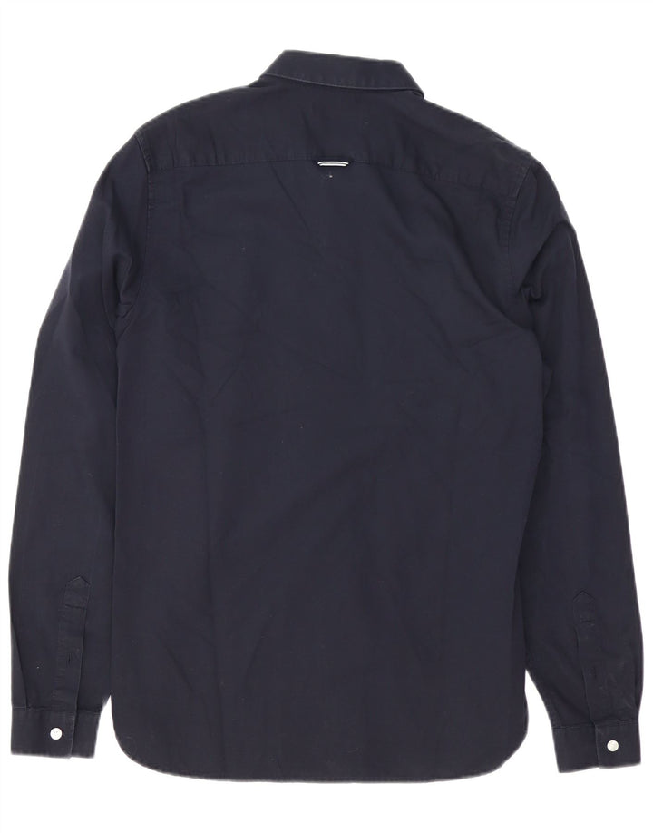 Camisa masculina Fred Perry pequena algodão azul marinho