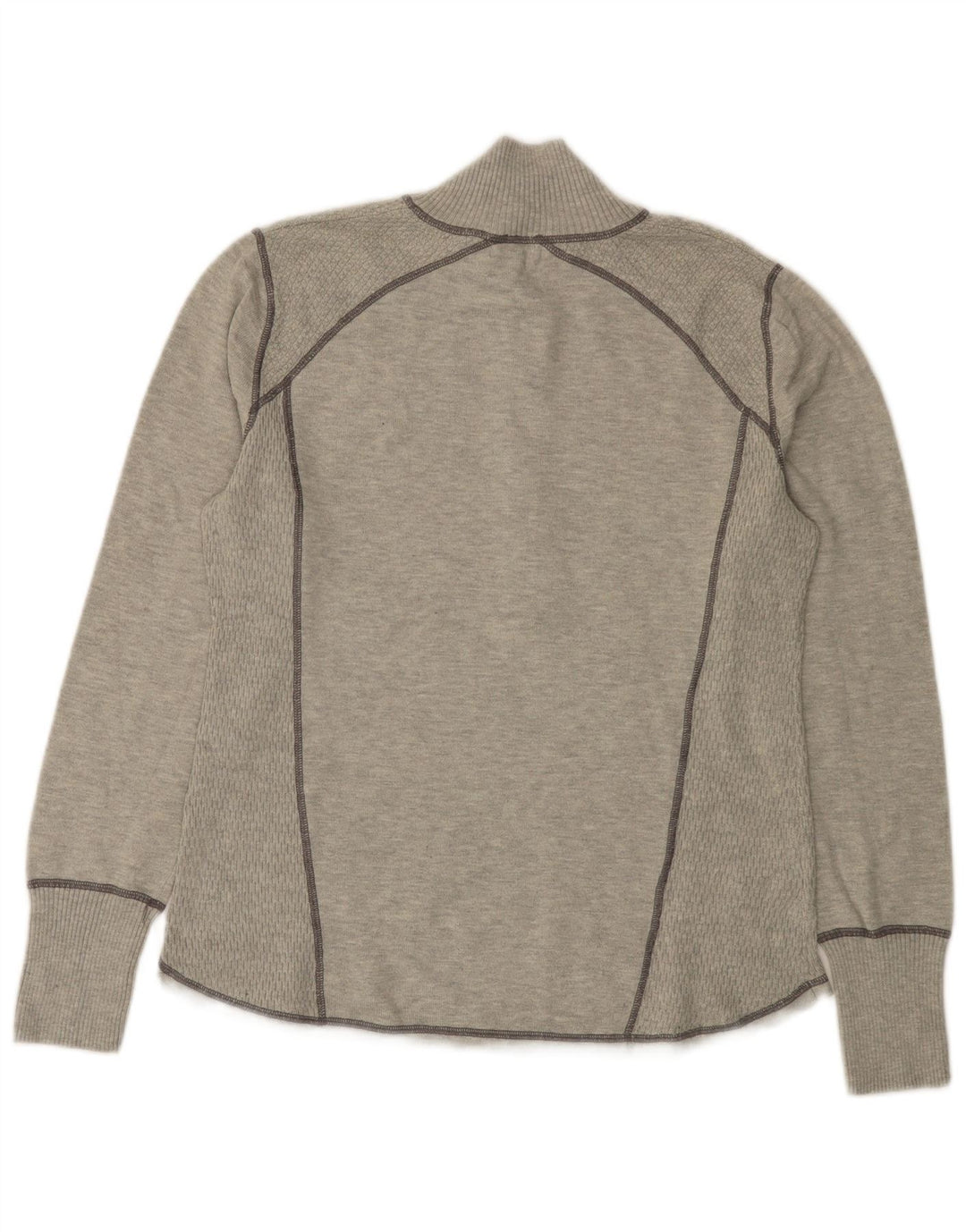 EDDIE BAUER Suéter feminino com zíper e gola em poliéster UK 18 XL cinza poliéster