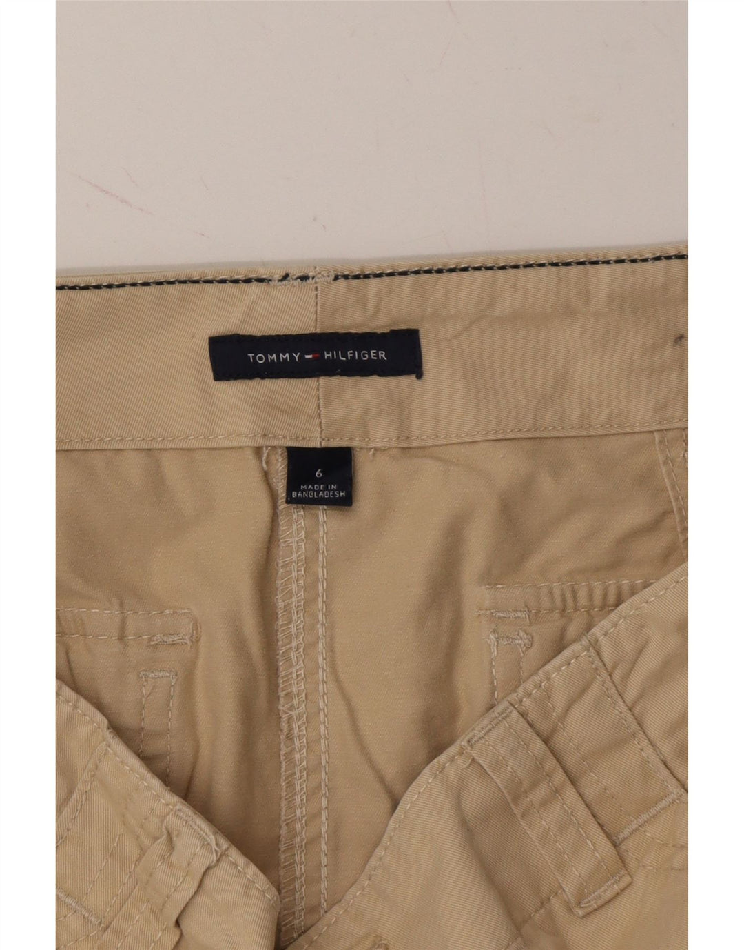 TOMMY HILFIGER Womens Mini Skirt US 6 Medium W32 Beige Cotton Vintage Tommy Hilfiger and Second-Hand Tommy Hilfiger from Messina Hembry 