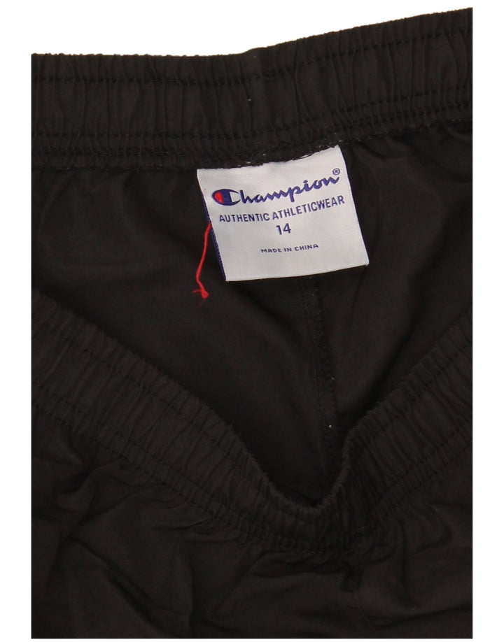 Shorts esportivos femininos Champion UK 14 grande poliéster preto