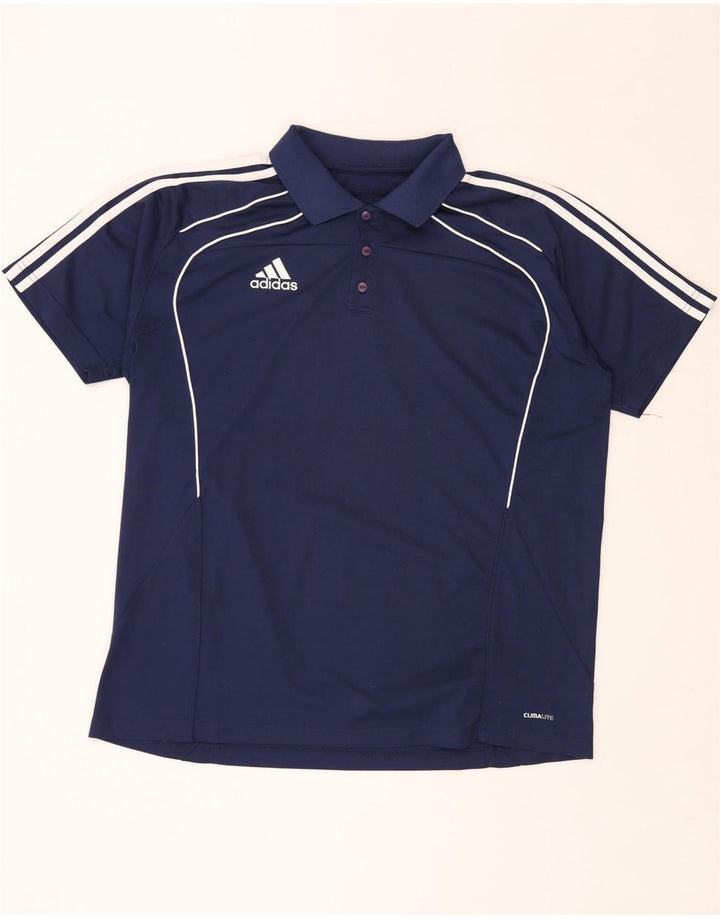 ADIDAS Mens Climalite Polo Shirt UK 46/48 XL Azul Marinho Poliéster