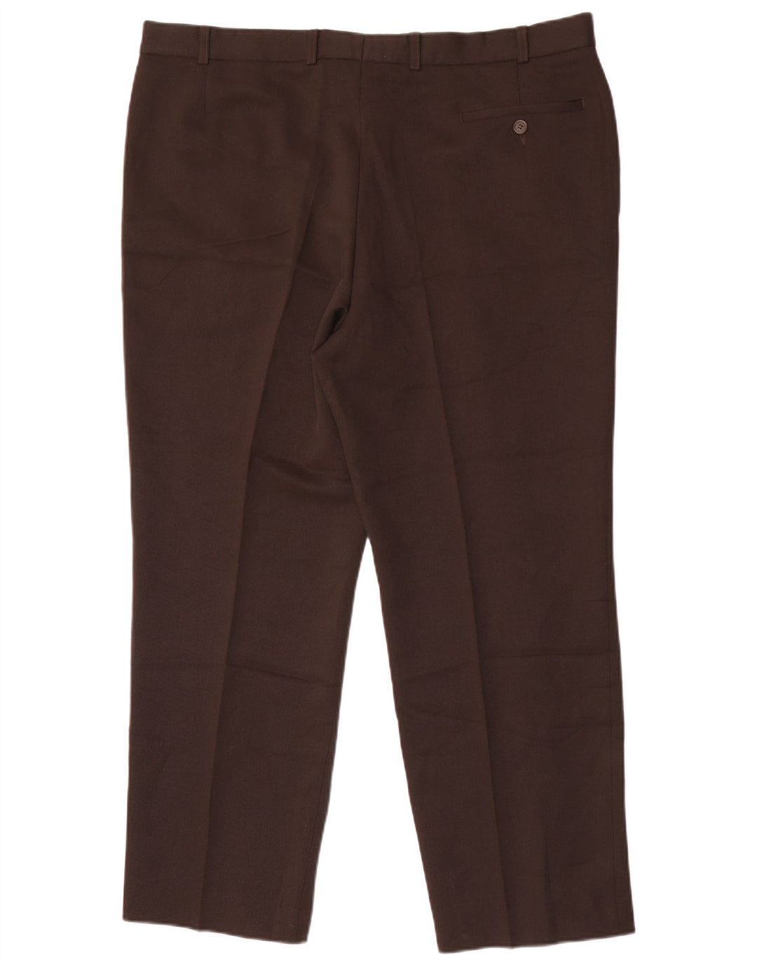 Calça masculina de terno reto Marks & Spencer W40 L29 poliéster marrom