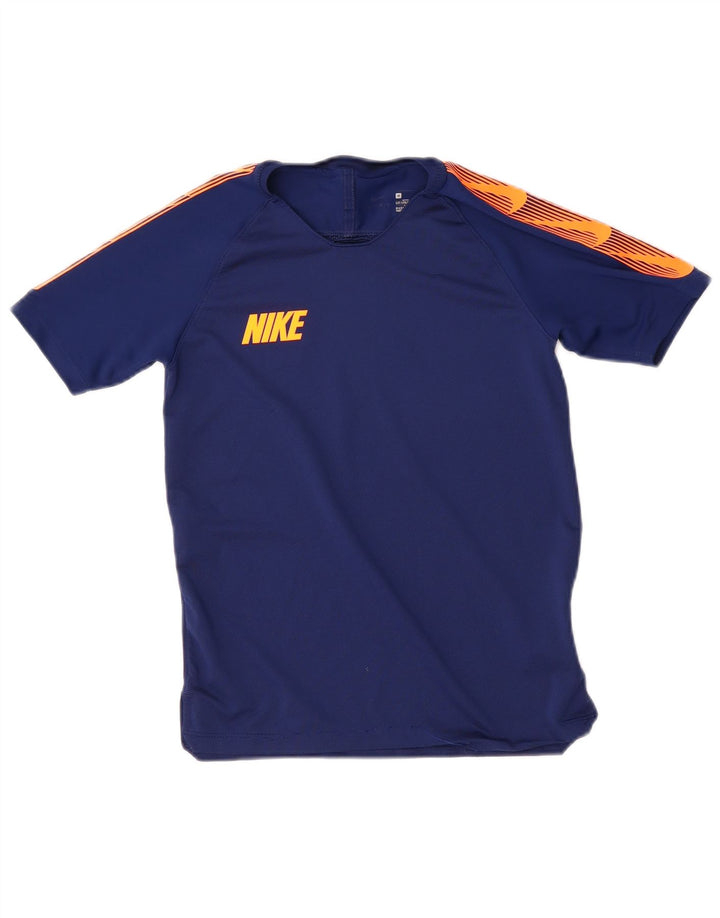 Camiseta gráfica masculina NIKE Top 10-11 anos médio azul marinho colorblock