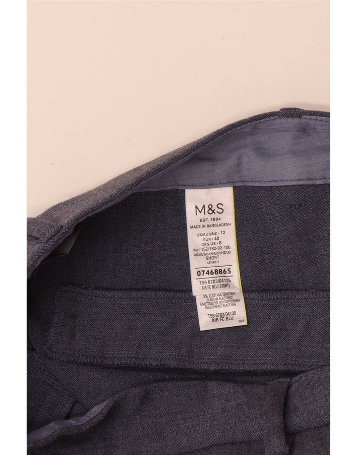 Calça feminina Marks & Spencer Bootcut Chino Reino Unido 12 Médio W30 L29 Azul